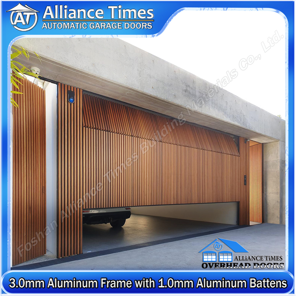 Aluminum Vertical Battens Garage Doors : Wood Grain