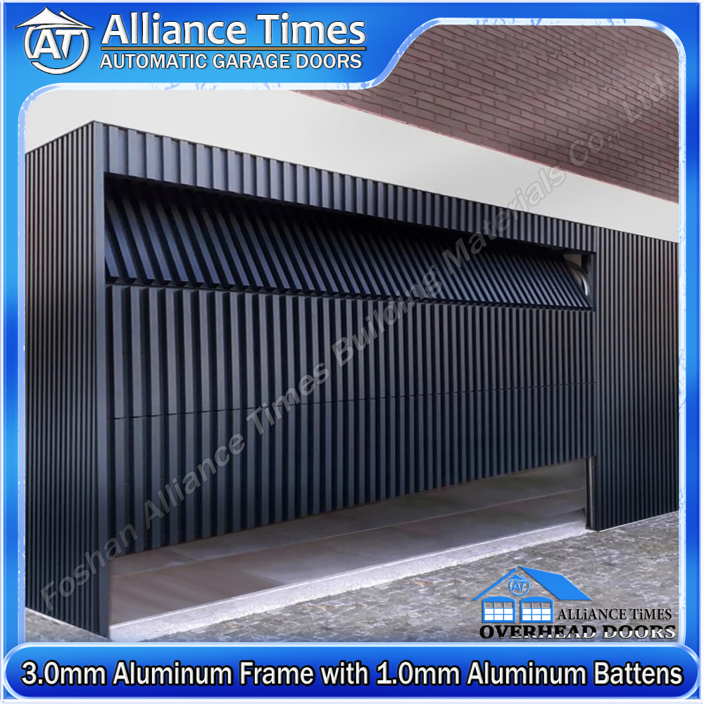 Aluminum Vertical Battens Garage Doors : Black