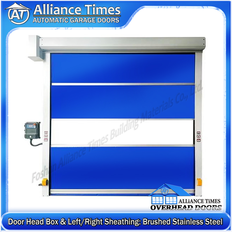 PVC Fast Roller Doors : Brushed Stainless Steel