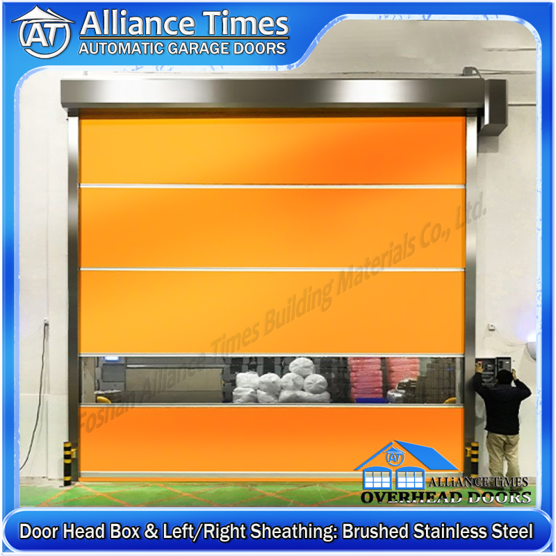 PVC Fast Roller Doors : Brushed Stainless Steel