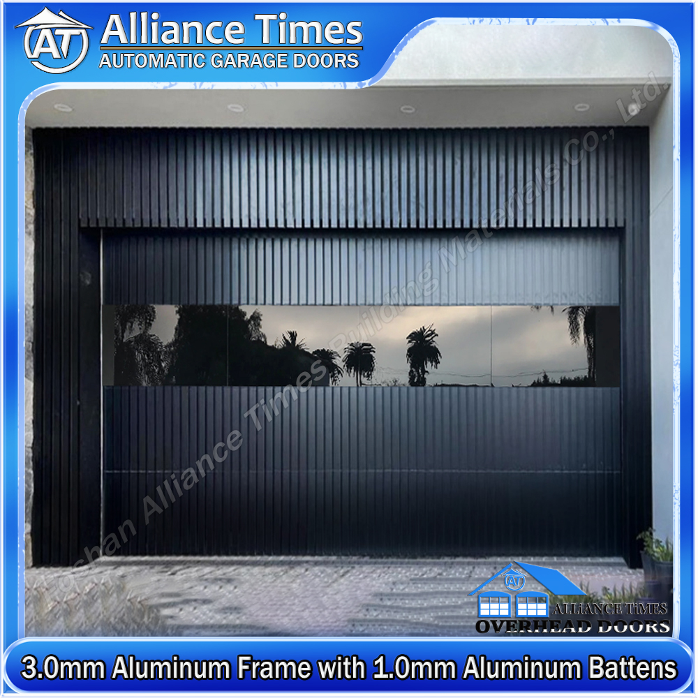 Aluminum Vertical Battens Garage Doors : Black